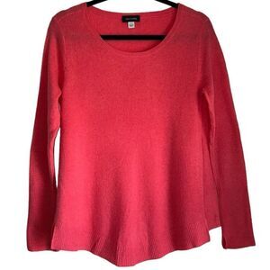 SARA CAMPBELL SIZE S 100% CASHMERE SWEATER PULLOVER CREWNECK PINK LONG SLEEVE